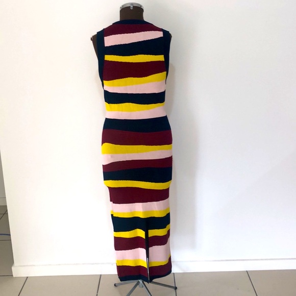 Sass and bide XS fitted high neck stripe midi knit dress - Picture 2 of 16